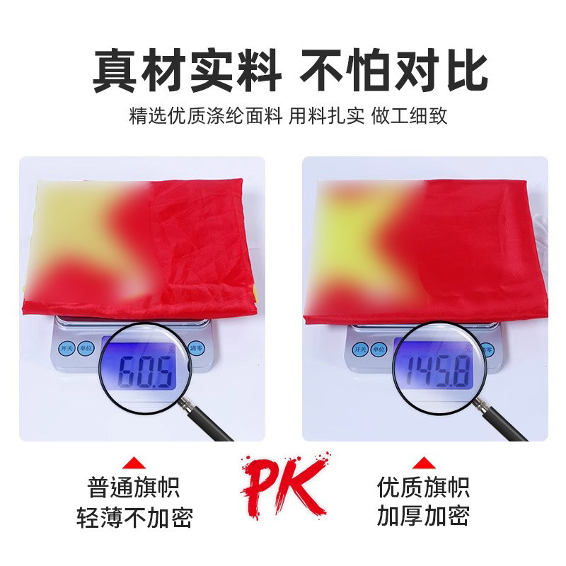 中国国旗五星红旗一号二号三号四号五号六号旗帜手持红旗杆加厚加密户外防水防晒旗子斜插旗不褪色国庆壁挂旗 - 图0