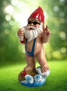 3D Swimming Dwarf Figurines Resin Gnome Doll Garden Resin Cr