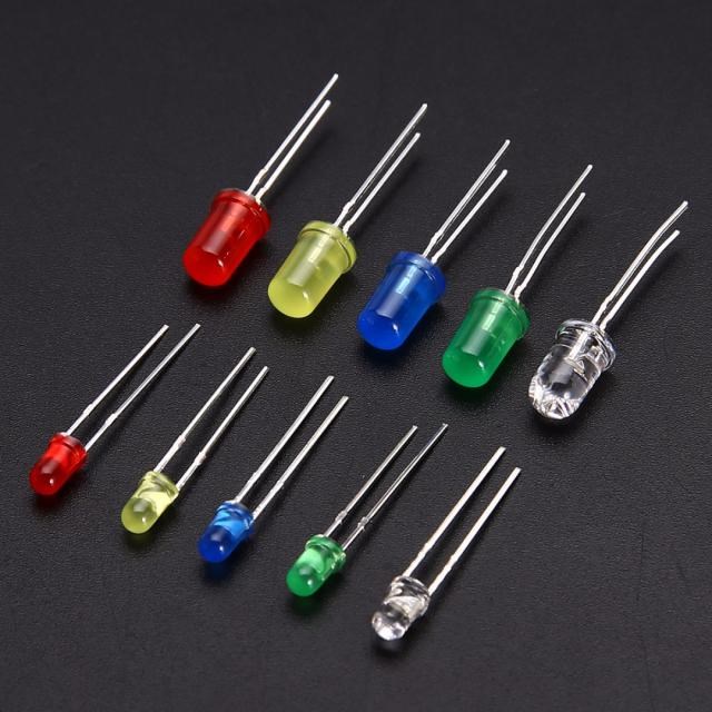 200Pcs LED Emitting Diodes Assortment Set 3mm/5mm White Yell - 图0