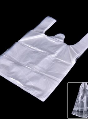 46pcs White Plastic Carrier Shopping Hand Bag Packaging Bags