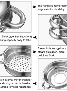 2/3-Layer Steamer Pot Stainless Steel Thicken Hot Pot Cooker