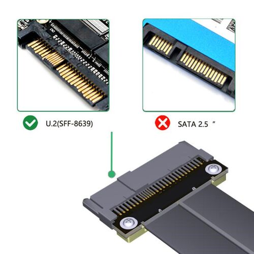 Riser Cable 20cm SFF-8639 U.2 to NGFF M.2 Key M Extension Ca - 图0