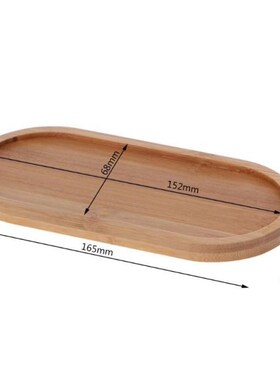 Oval Shape Bamboo Wood Saucer Plant Tray Mini Plant Flower P