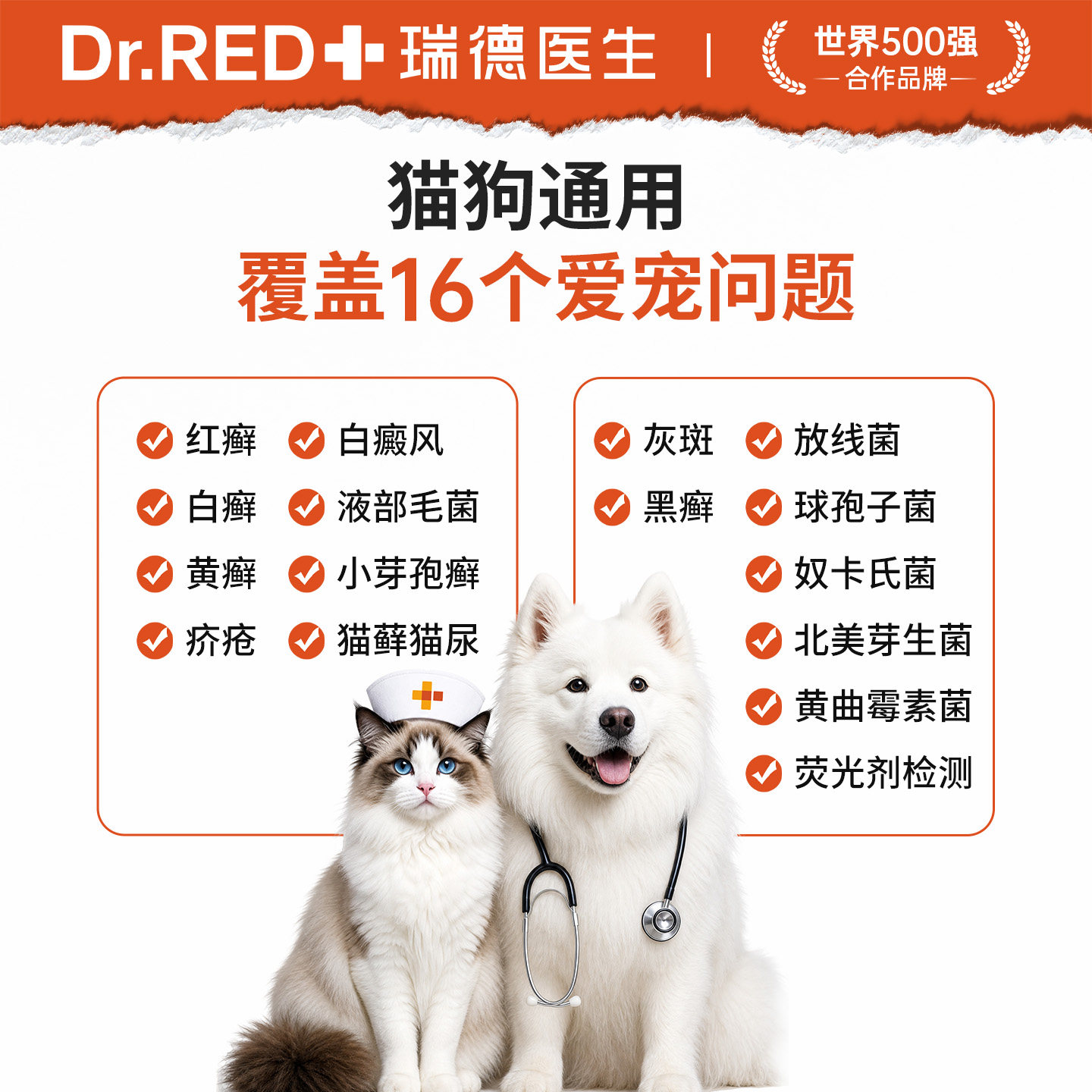 瑞德医生伍德氏猫藓灯检测猫癣照猫尿宠物狗医用真菌紫外线荧光灯