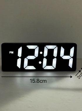 简约大数字电子时钟客厅电视柜台钟夜光静音LED闹钟表万年历温度