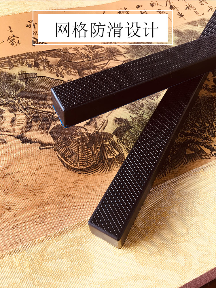 日本神器ABS文镇一对镇尺文镇重量足日式两支铁芯毛笔书法镇纸压书压尺压纸创意简洁镇尺金属铁镇纸拾梦美术