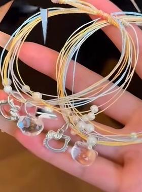 端午节Hellokitty彩色绳手镯DIY材料包手工编织高端小众礼物给朋