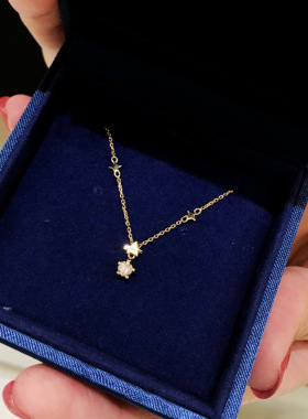 日本轻奢银s925 星星小钻项链 星型切割锆石 小王子项链 锁骨链