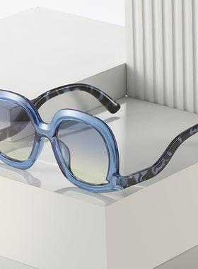 英国moleubak冬季新款太阳镜 欧美个性ins大框眼镜 时尚撞色酒杯