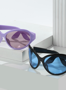 英国moleubak新款热款太阳镜 欧美个性嘻哈ins大框眼镜外星人