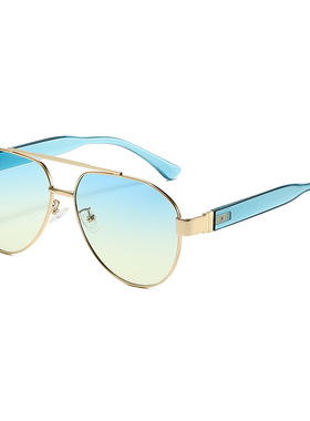 英国Moleubak新款欧美太阳镜男士复古金属飞行员双梁墨镜驾驶防