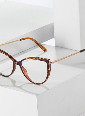 英国moleubak时尚欧美防蓝光平光镜 猫眼欧美眼镜 tr框架镜腿