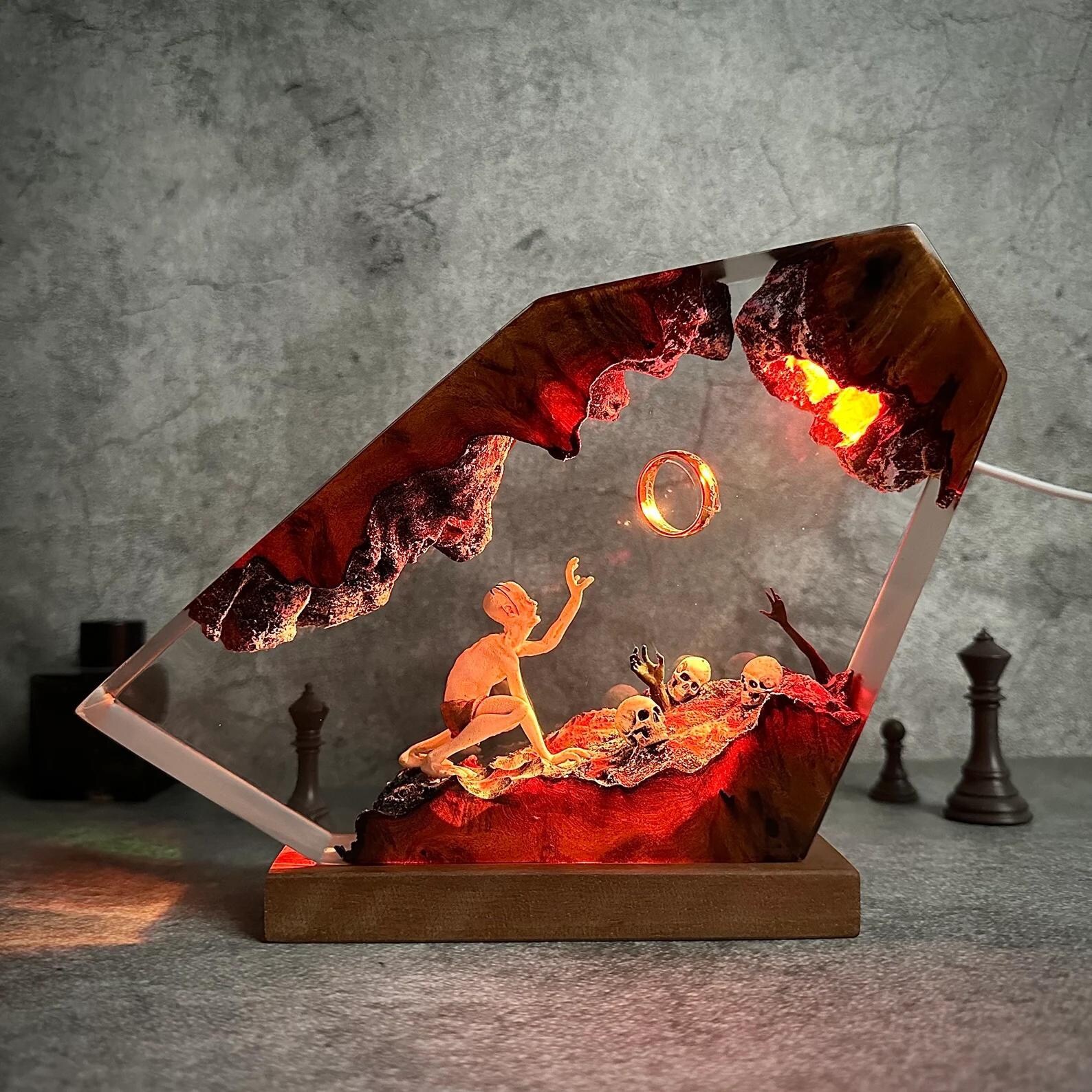 Gollum Power Ring Epoxy Resin Lamp Dark Demon
