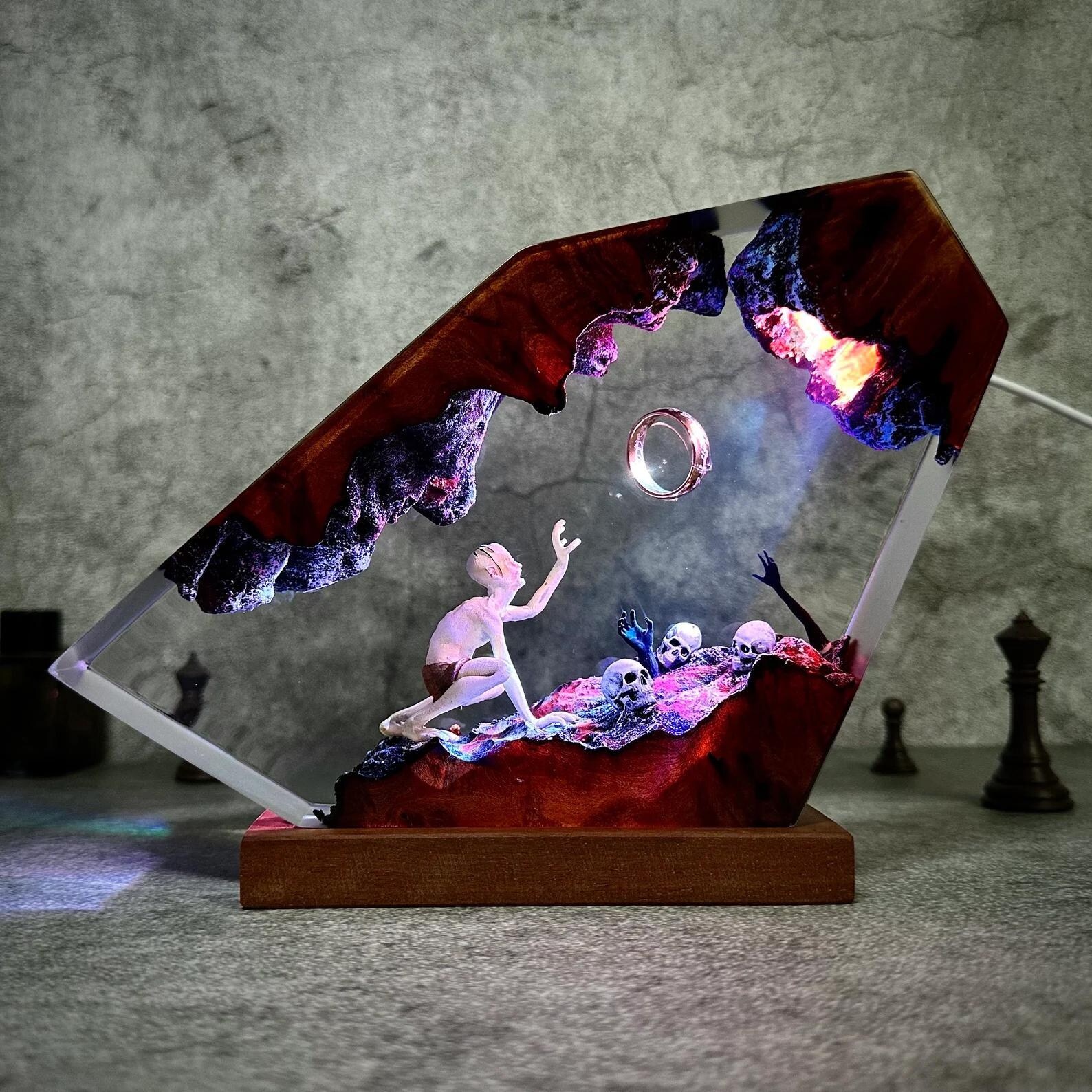 Gollum Power Ring Epoxy Resin Lamp Dark Demon