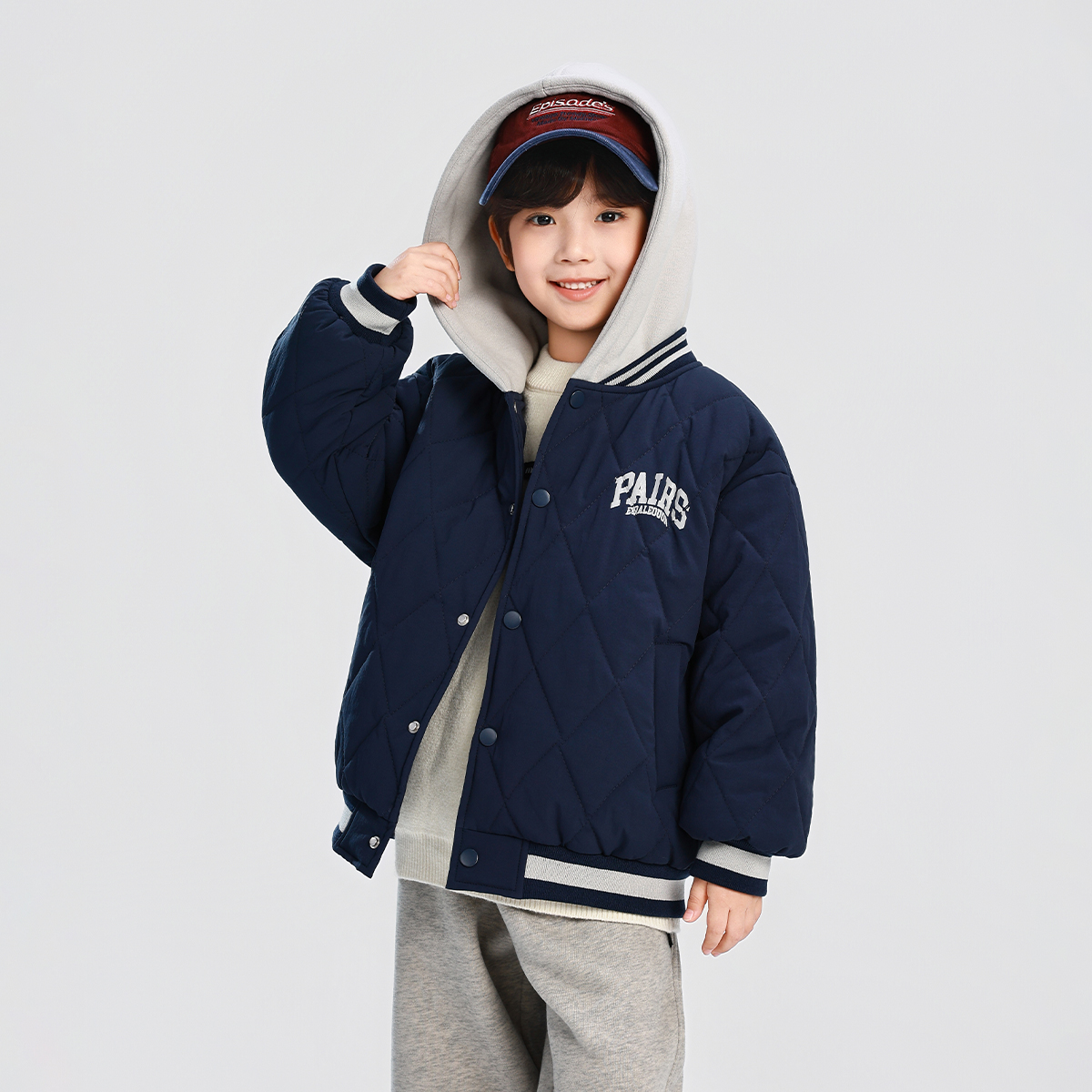 男童夹棉外套棉服2025秋冬装新款儿童加厚保暖男孩连帽防水棉衣 - 图3