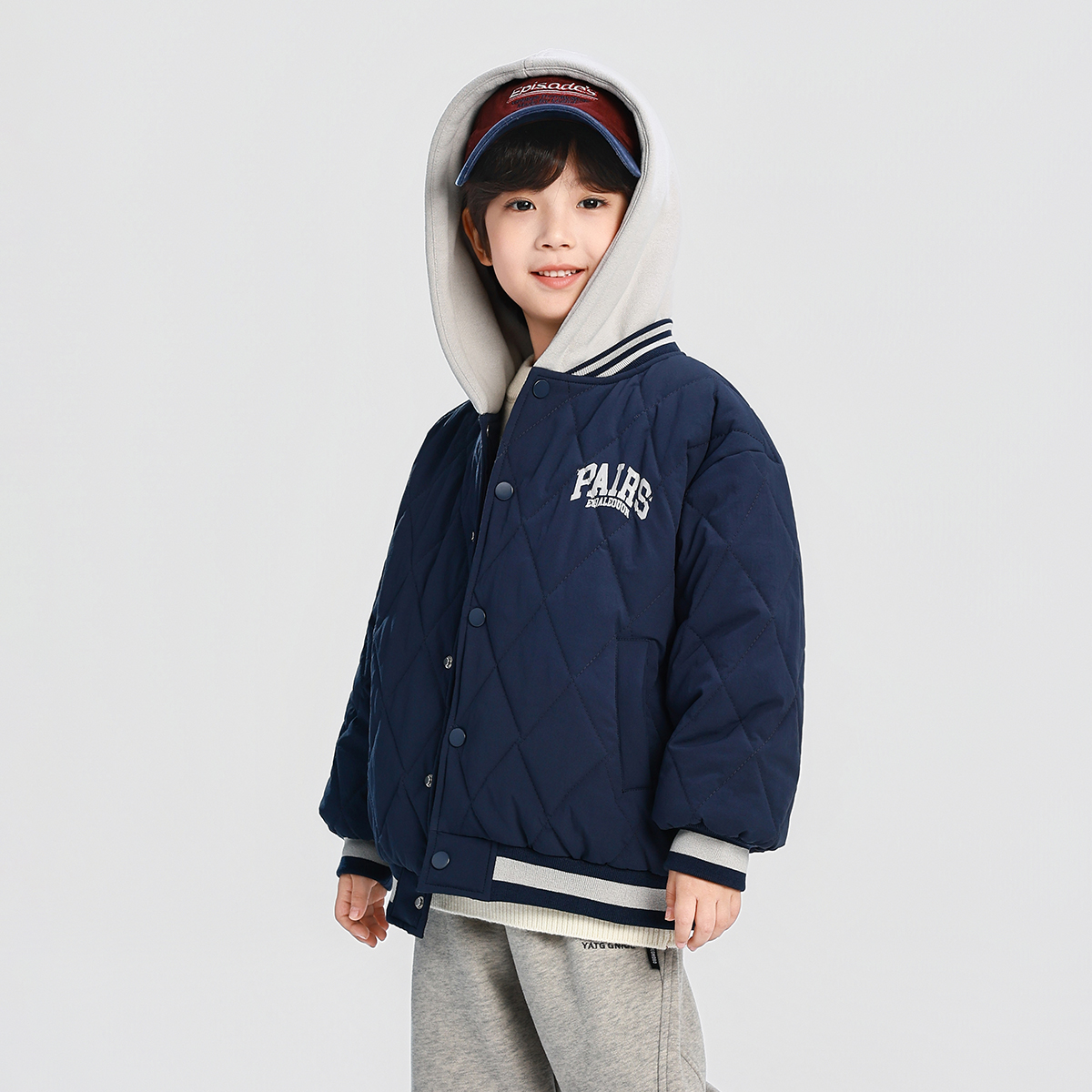 男童夹棉外套棉服2025秋冬装新款儿童加厚保暖男孩连帽防水棉衣 - 图2
