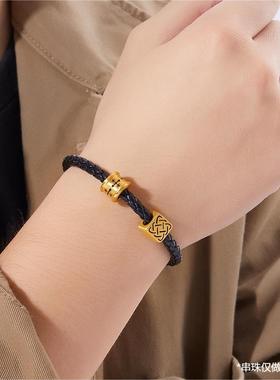 守护转运珠刺青路路通皮绳硬金