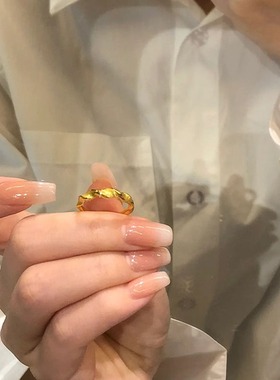 日系Cherry Kitty法式轻奢莫比乌斯戒指女vintage奢华高级感指环