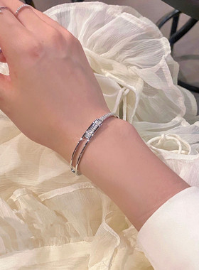 日系cherry kitty轻奢高级感闪钻满天星手镯女ins精致百搭手