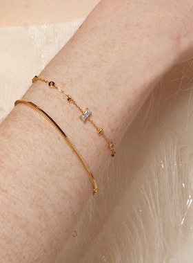 日系cherry kitty法式方糖锆石手链女ins小众百搭设计感手串时尚