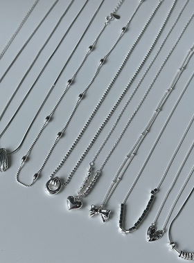 日系cherry kittys925银项链女近期锁骨链组合搭配 适合个平台