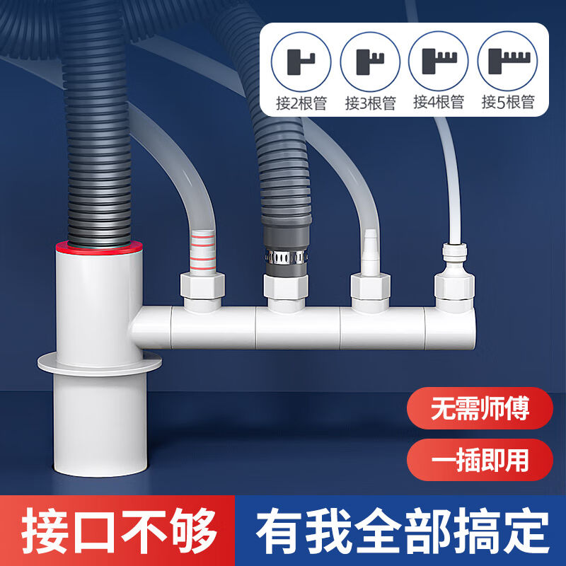 起点如日（QIDIANRURI）厨房下水三通洗菜盆下水前置过滤器排水管 - 图1