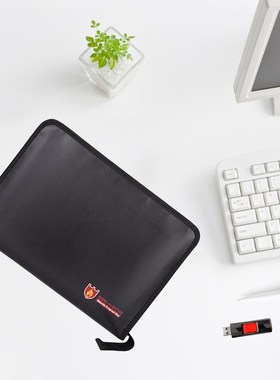 Waterproof Fireproof Document Bag Portable Zipper File Mone