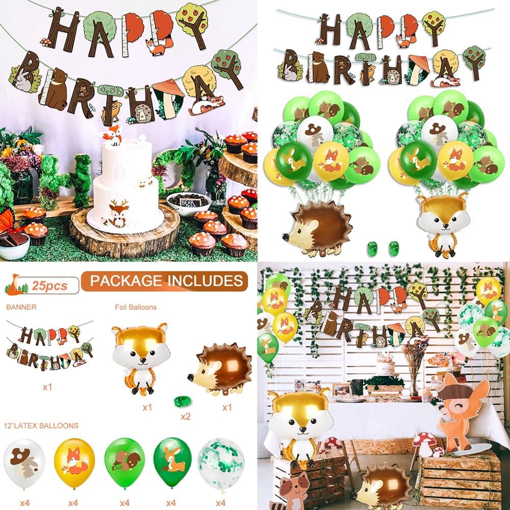 Woodland squirrel party balloons Foil Balloon Jungle Safari - 图2