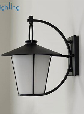 Industrial Outdoor Wall Light Fixture Matter Black warm whit