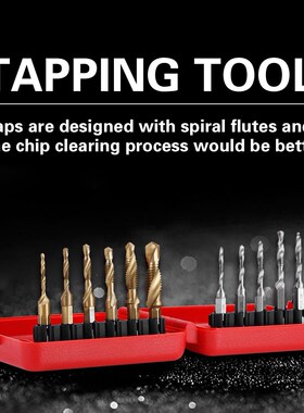 12pcs M3-M10 Hex Shank Titanium Plated HSS Screw Thread Metr