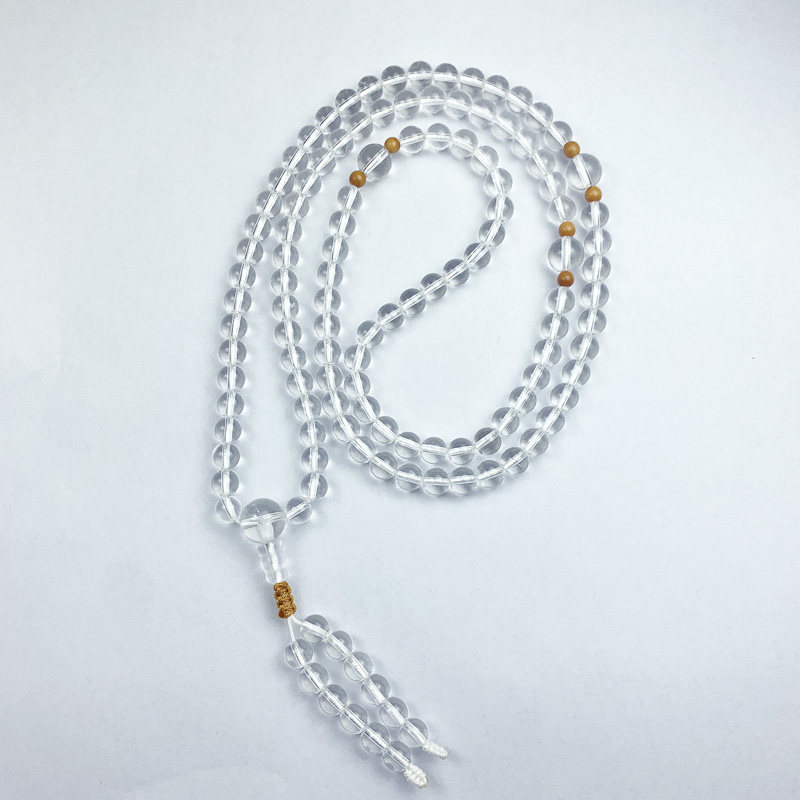 7A级天然白水晶手链女男手串情侣闺蜜项链毛衣链潮108颗佛珠念珠,淘宝优惠券,粉丝福利购,淘宝优惠卷
