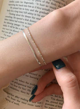 英国设计师cherry kittys925银双层蛇骨链手链女ins简约橄榄