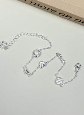 日本portney bells925银面包脑袋手链女ins夏季甜美简约甜甜圈