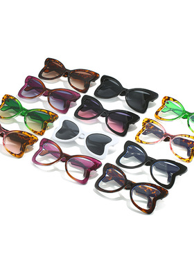 日本portney bell新款蝴蝶眼镜 欧美个性新奇ins蝴蝶pc撞色时尚