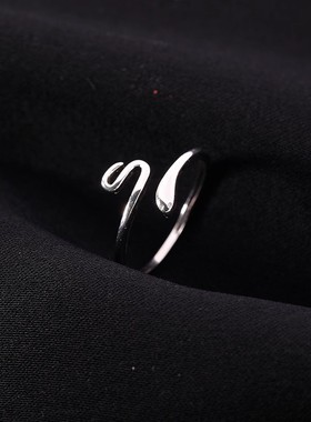 日本portney bells925银灵蛇戒指女ins冷淡风小众极简个性光面
