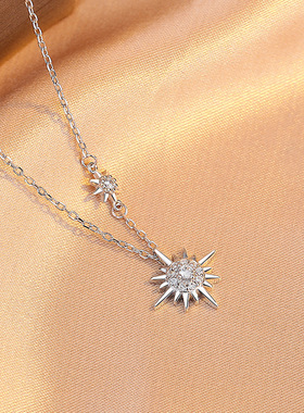 英国设计师cherry kittys925银星芒项链女轻奢高级感气质简约太阳