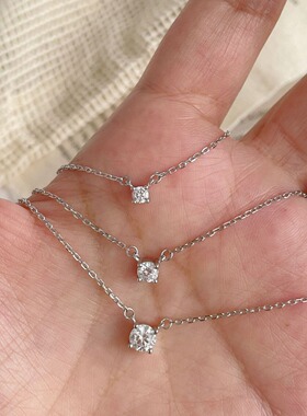 日本portney bell韩国ins风银项链女s925银锆石吊坠锁骨链轻奢