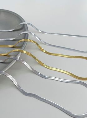 日本portney bellins欧美风s925银女式刀片链choker蛇骨链项链