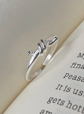 日本portney bells925银打结缠绕戒指女 小众通勤风ins简约百搭