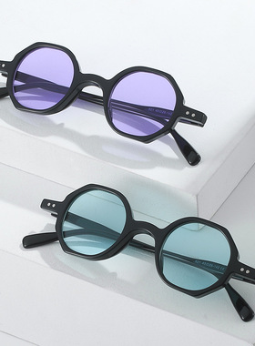 日本portney bell新款个性小框太阳镜 炫彩多色国际站热款多边形