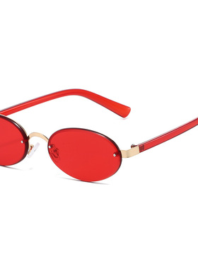 日本portney bell新款复古金属椭圆框墨镜高级感港风防晒太防