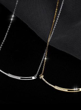 日本portney bell新款项链女笑脸女小众设计感轻奢锁骨链防过敏