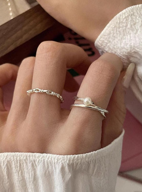 日本portney bells925银打结编织戒指女ins冷淡风小众设计简约