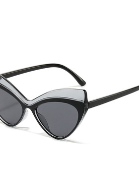 日本portney bell新款猫眼太阳镜 欧美个性撞色大框猫ins节拍