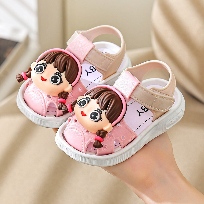 宝宝学步鞋夏季婴幼童鞋包头防踢防滑软底01-2-3岁男女童儿童凉鞋