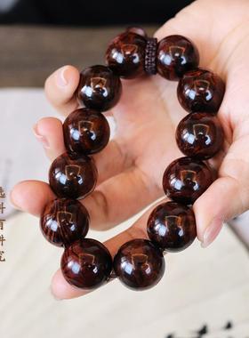 海南黄花梨海黄紫油梨老料全对眼满鬼脸2.0男士佛珠手串高货级感