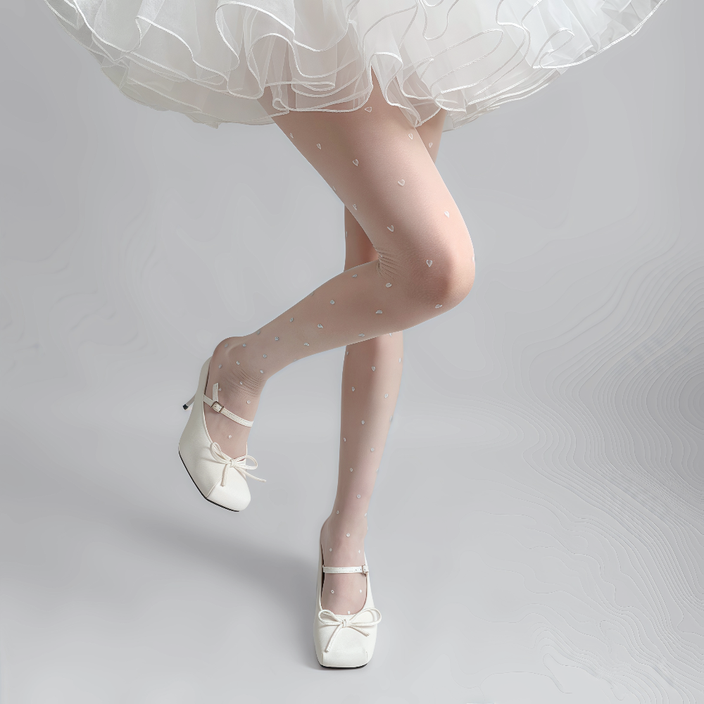 爱心丝袜女春秋防勾丝连裤袜纯欲风桃心白色加长高个子丝袜美腿袜,淘宝优惠券,粉丝福利购,淘宝优惠卷