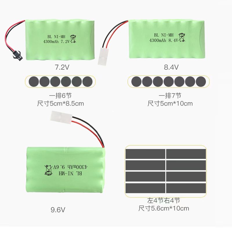 玩具遥控汽车充电电池组USB充电器3.6v4.8v7.2v8.4v9.6v5号大容量 - 图1