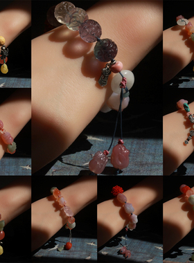 天然多宝手串文艺复古风手链