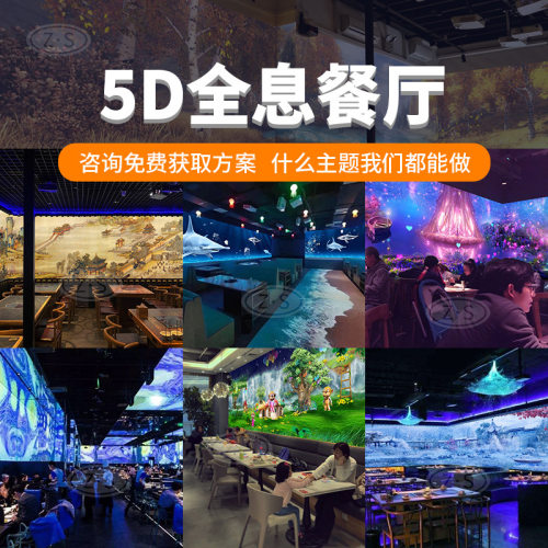 沉浸式投影3d全息餐厅5D光影宴会厅清吧墙面地面互动融合设备 - 图3